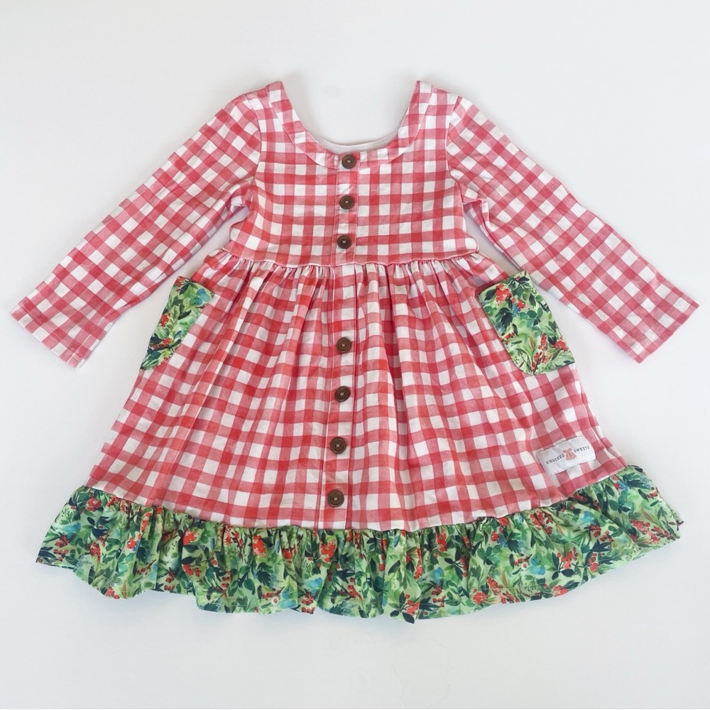 Smocked Sweets Red Gingham Christmas Dress